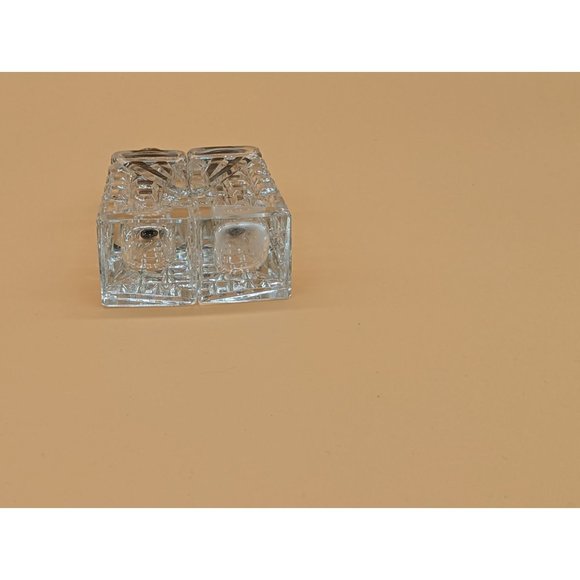 Vintage Salt and Pepper Art Deco Shakers Cut Glass Atomic - Picture 4 of 7